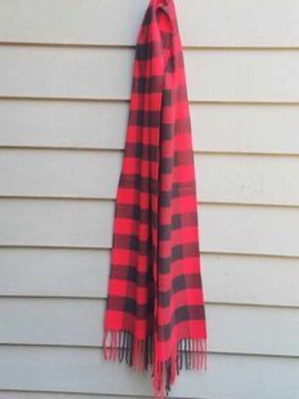 NEW 100% Scottish Cashmere Scarf Red Black Buffalo Check
